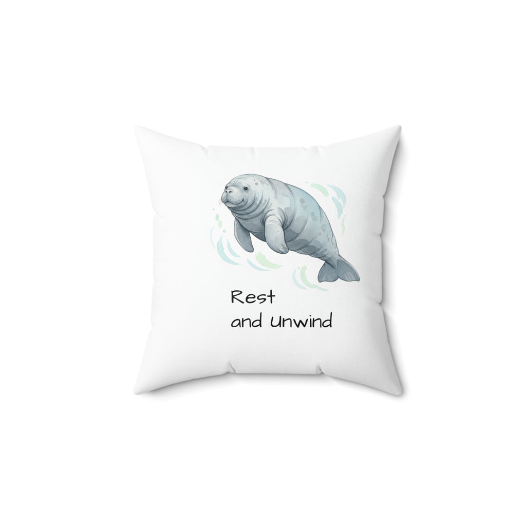 Manatee 'Rest and Unwind' Pillow