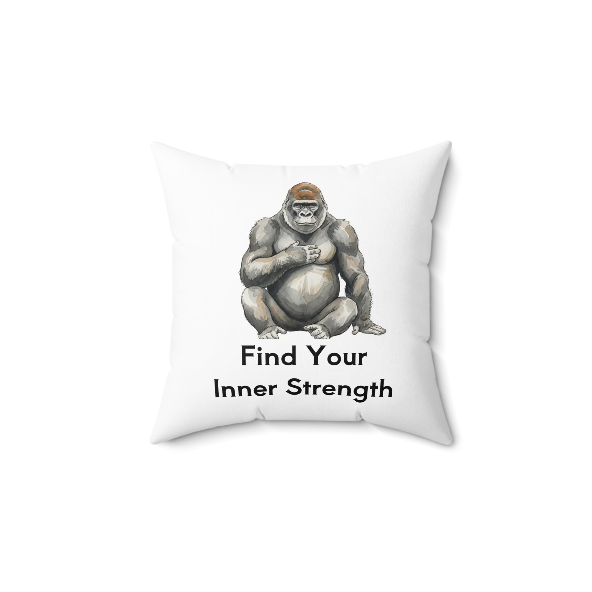 Gorilla 'Find Your Inner Strength' Decorative Pillow