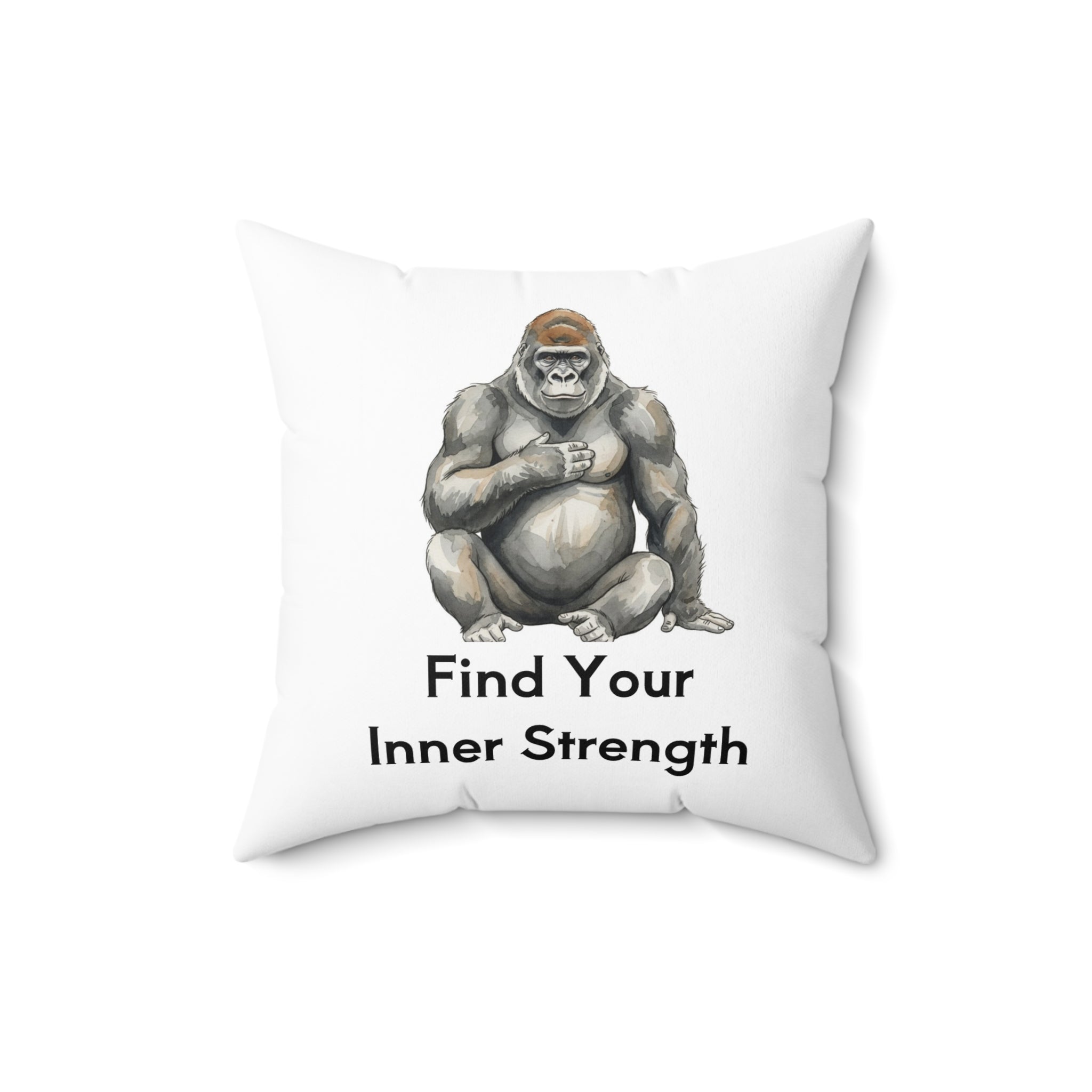 Gorilla 'Find Your Inner Strength' Decorative Pillow