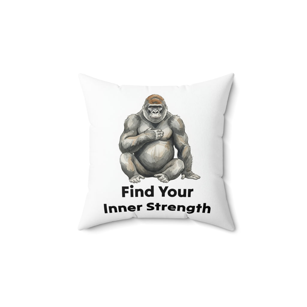 Gorilla 'Find Your Inner Strength' Decorative Pillow