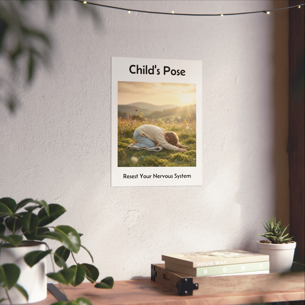 "Child's Pose: Reset Your Nervous System" Calm Poster