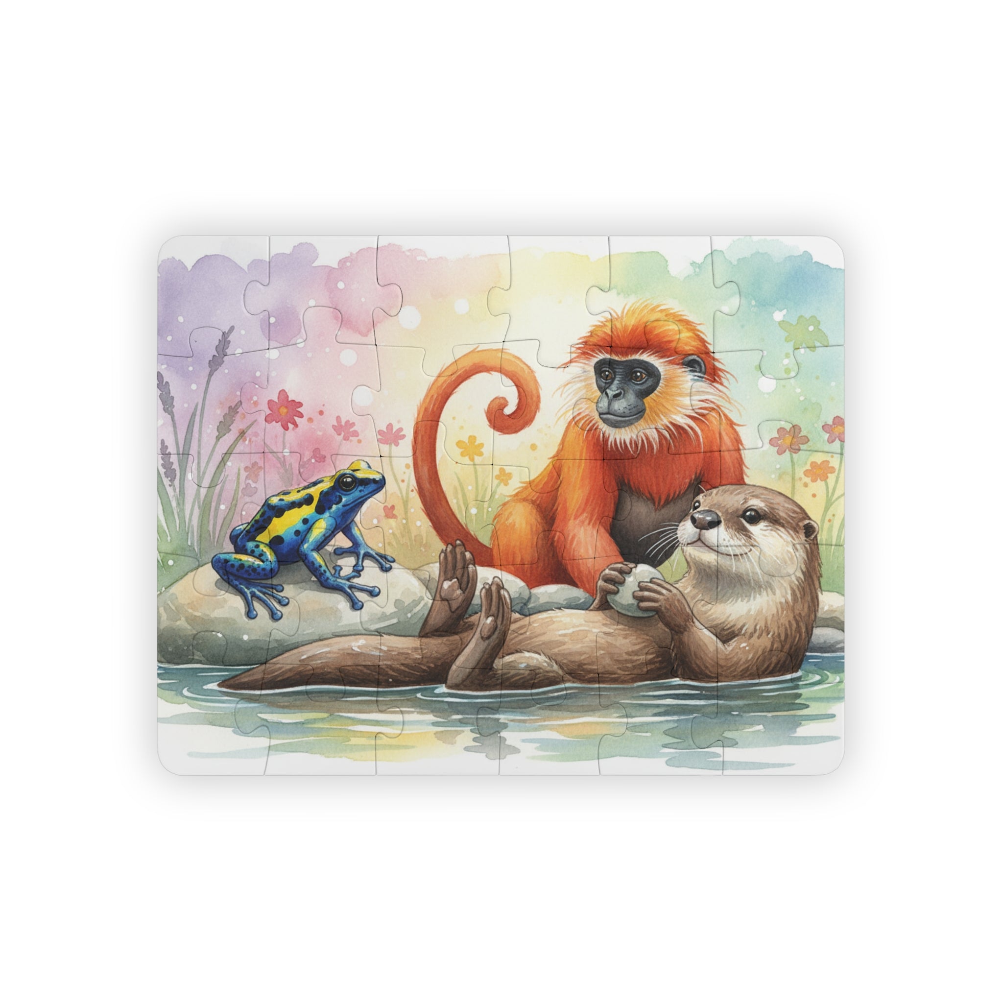 Kids' Animal Friends 30-Piece Puzzle — Otter, Monkey & Frog Toddler Jigsaw