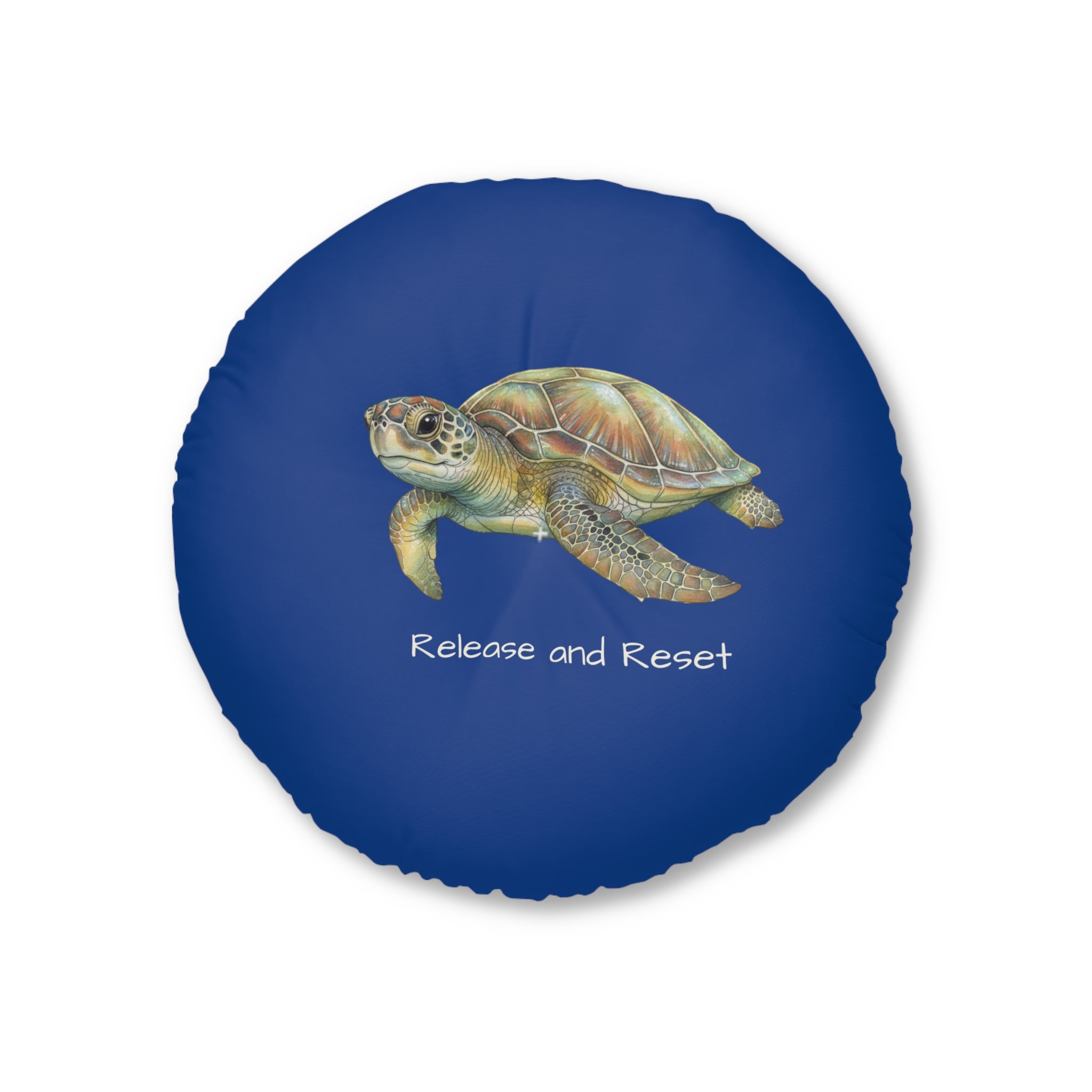Round Floor Pillow —  Turtle & Frog Relaxation Cushion