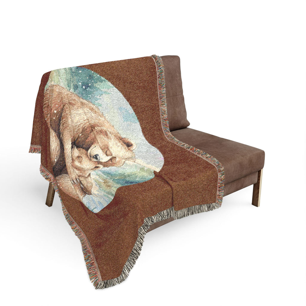 Cozy Mama Bear & Cub - Cotton, Woven Blanket