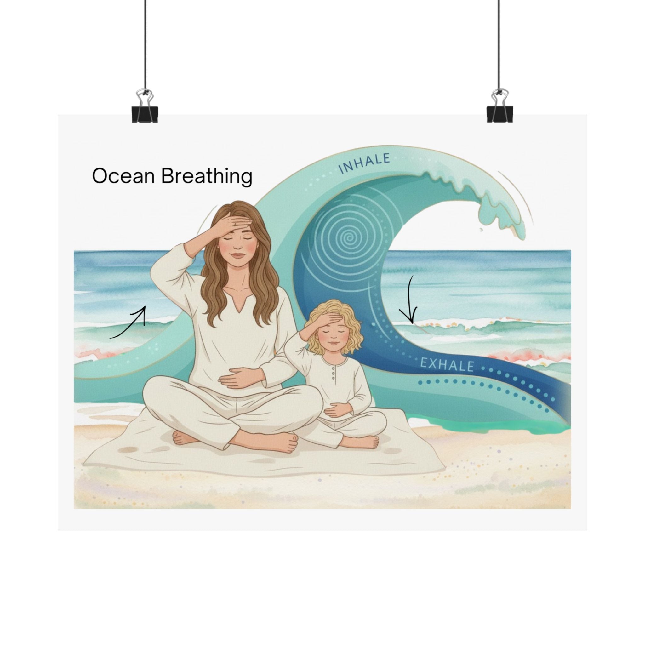 Ocean Breathing Poster — Guided Breathwork Wall Art