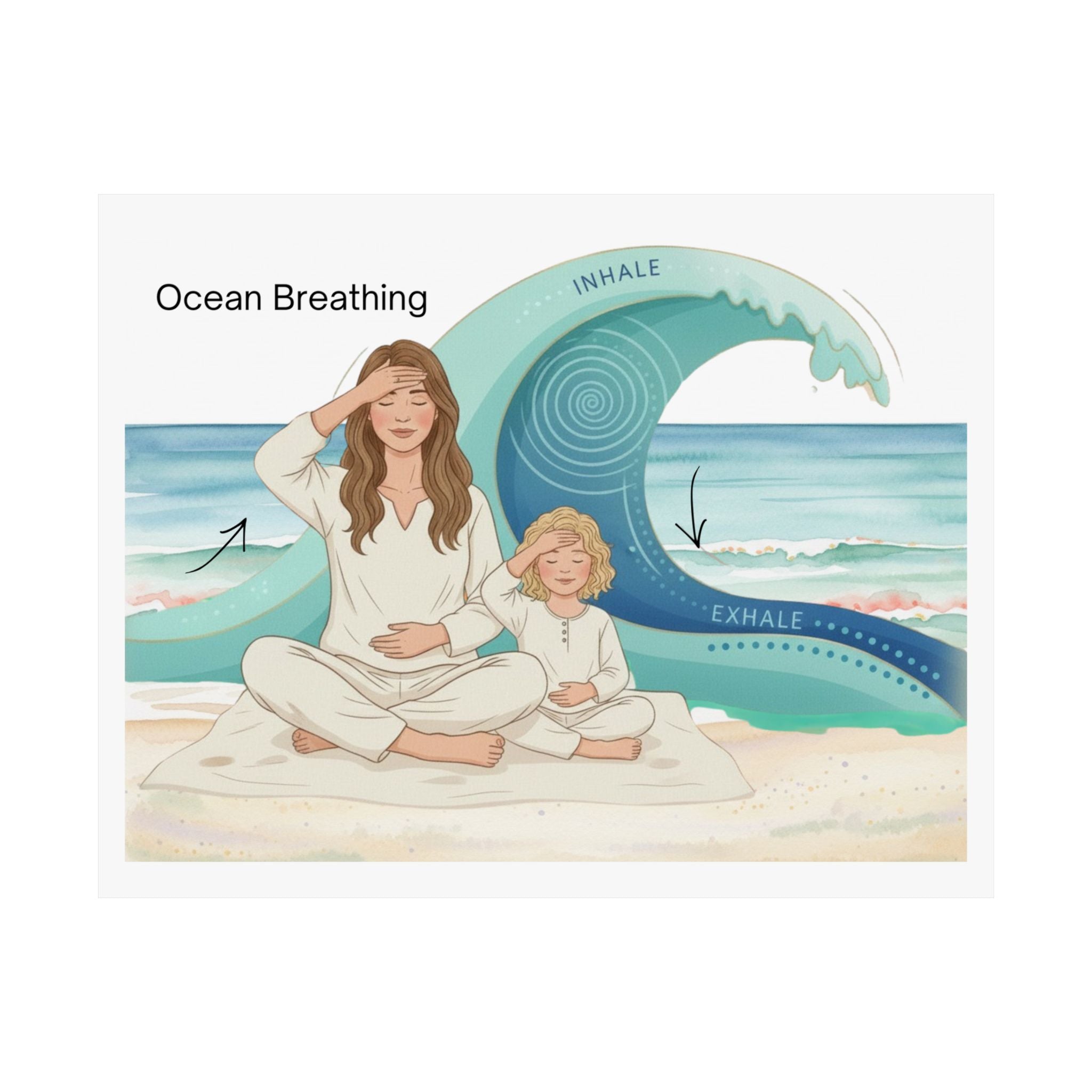 Ocean Breathing Poster — Guided Breathwork Wall Art
