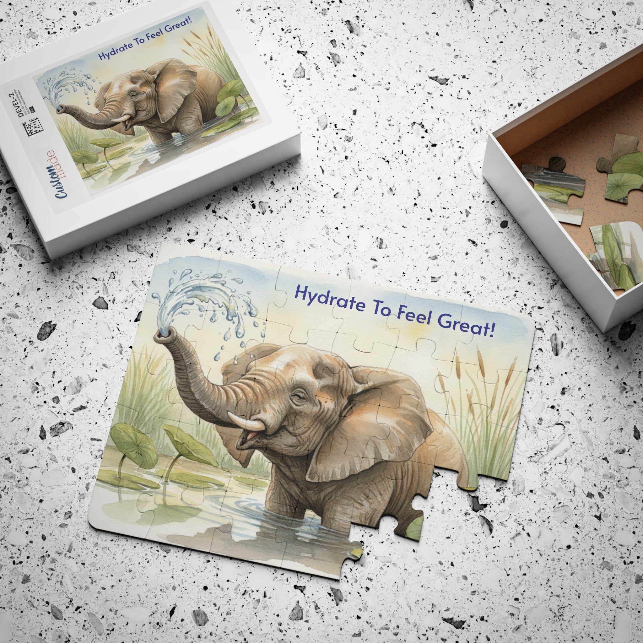 Elephant Hydration Kids Puzzle — 30-Piece Toddler Jigsaw