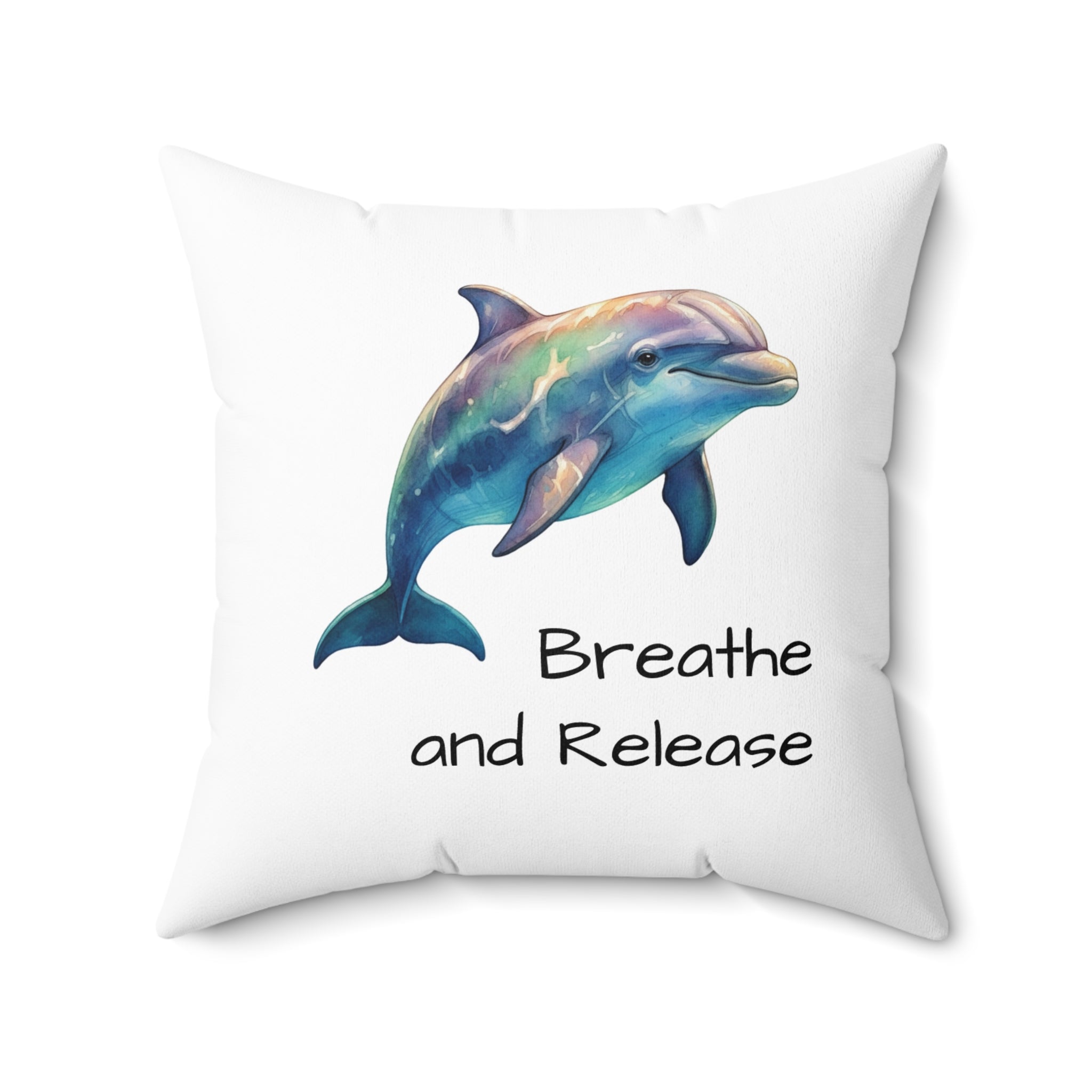 Dolphin 'Breathe and Release' Pillow — Calm Corner Cushion
