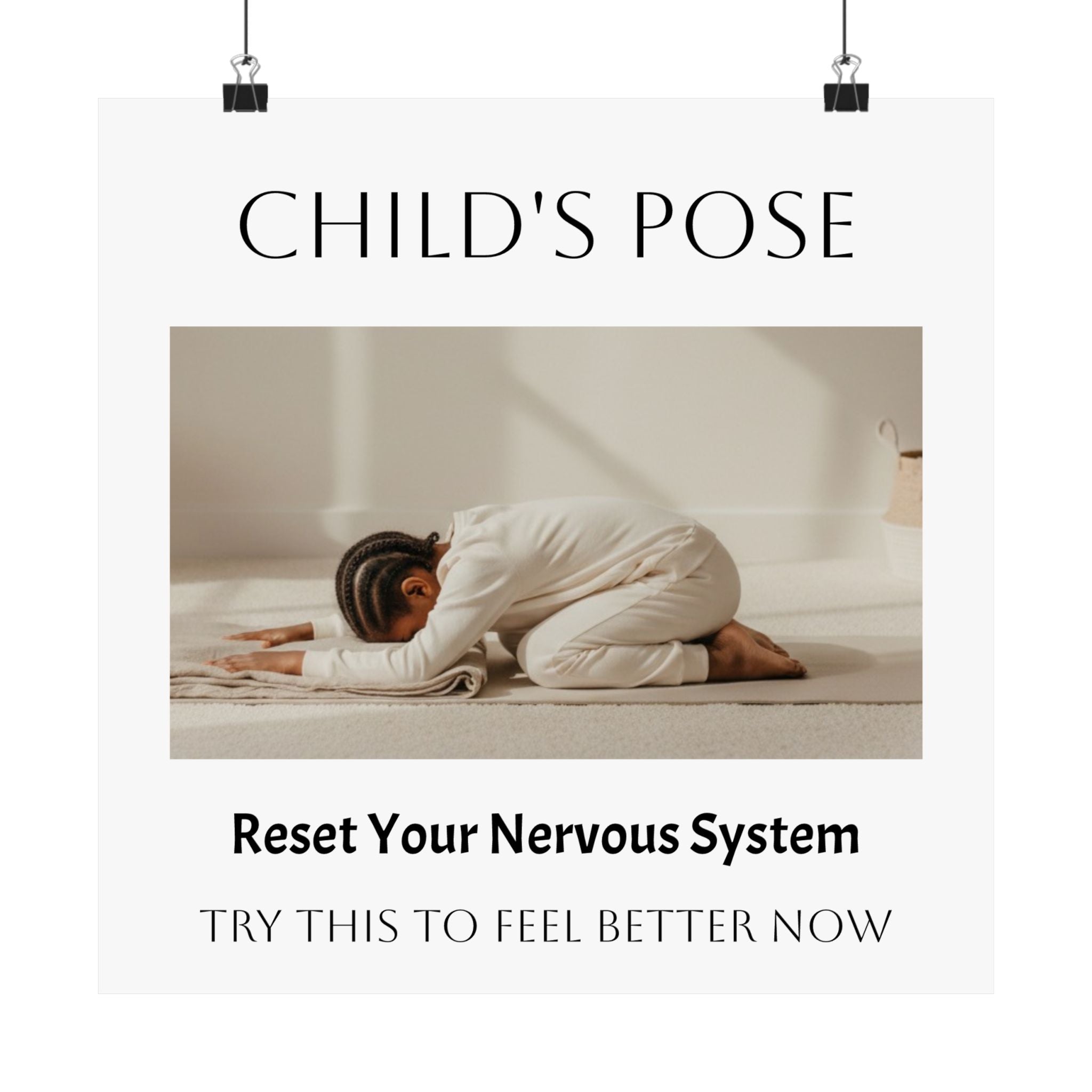 Child's Pose Yoga Poster — Reset Your Nervous System Matte  Print