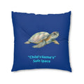 Personalized Floor Pillow - Turtle & Whale Safe Space / Breathe Deeply