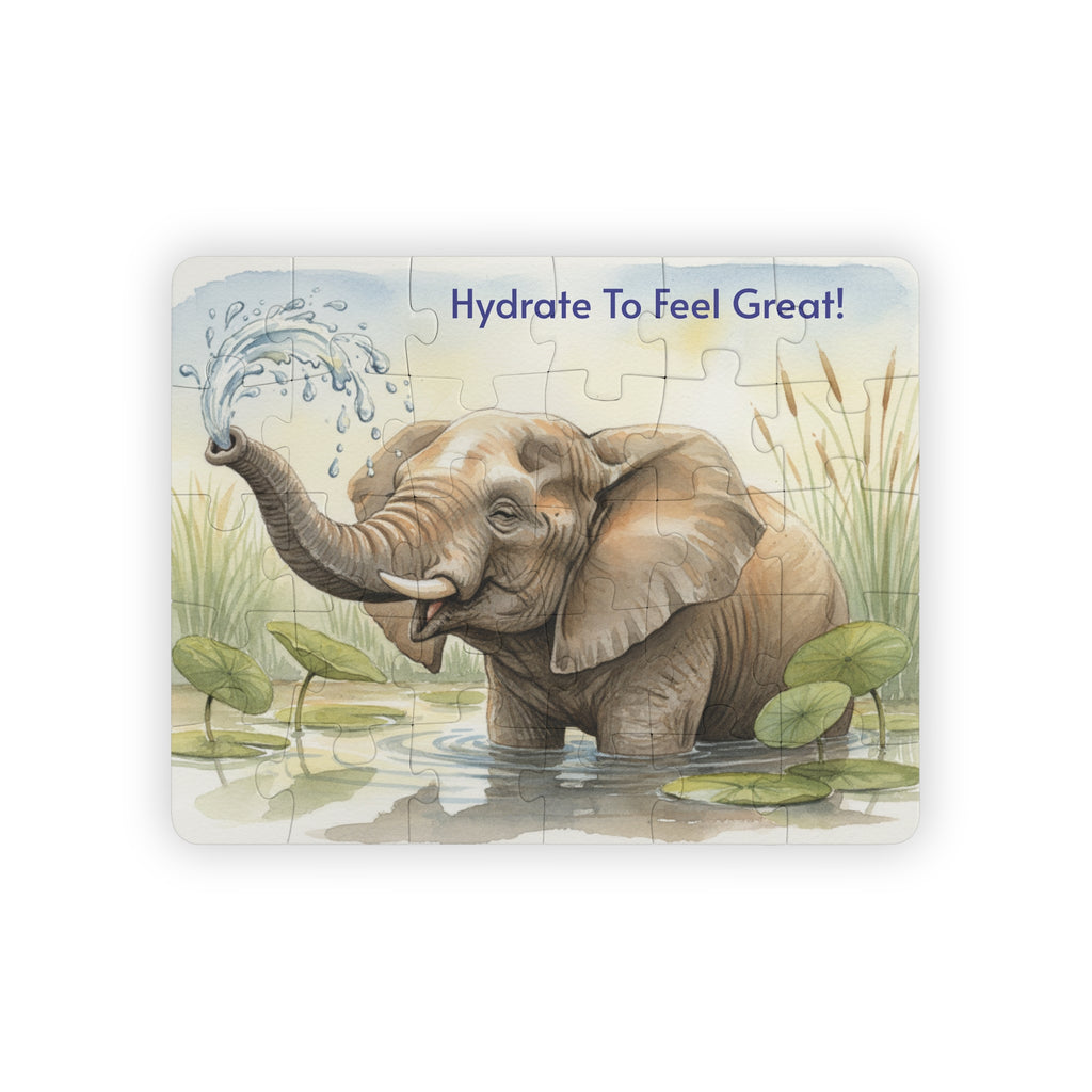 Elephant Hydration Kids Puzzle — 30-Piece Toddler Jigsaw
