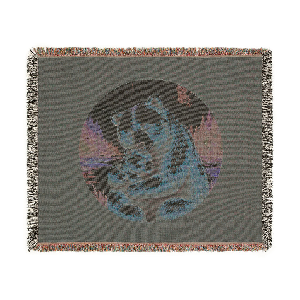 Cozy Mama Bear & Cub - Cotton, Woven Blanket