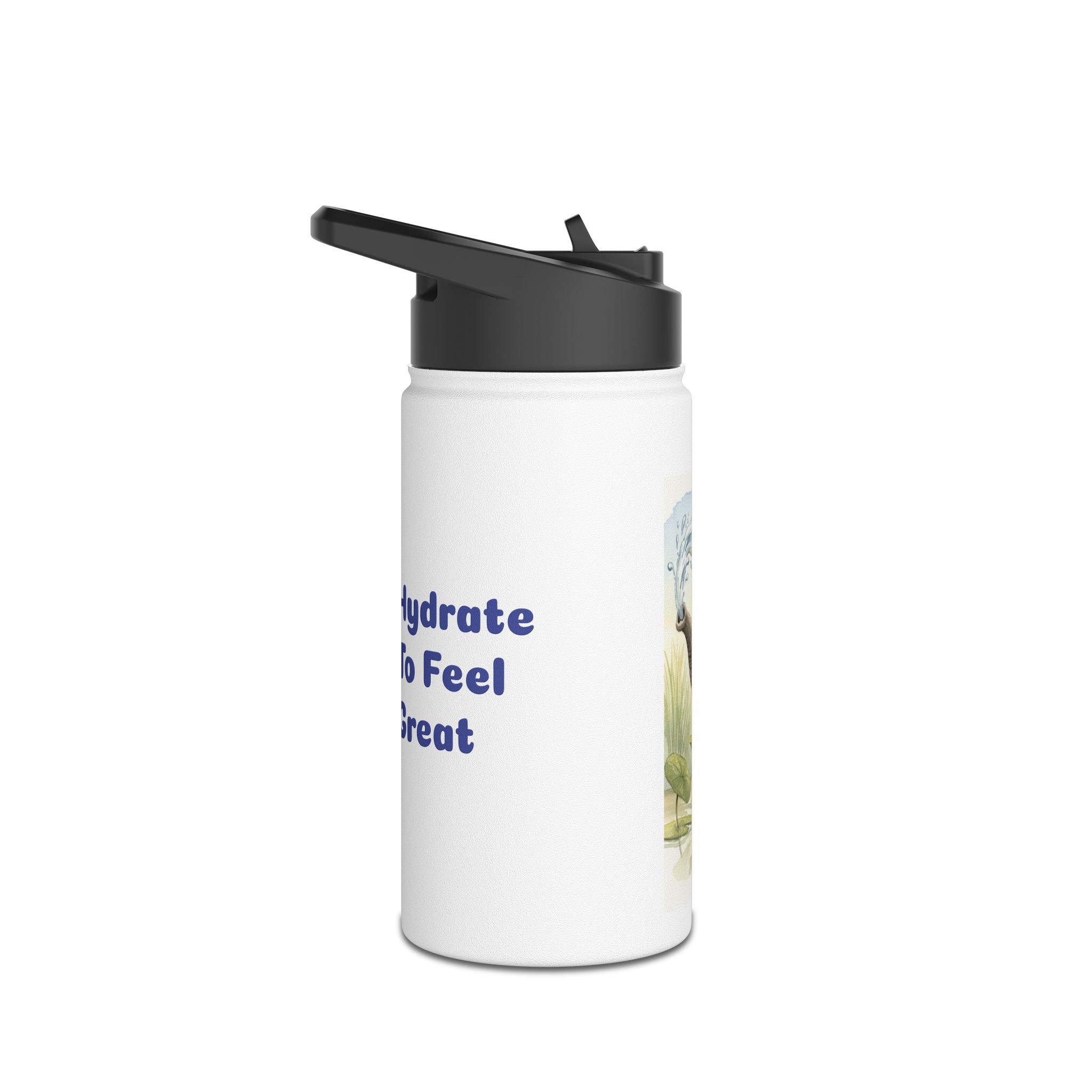 "Hydrate To Feel Great" — Elephant Stainless Steel Water Bottle