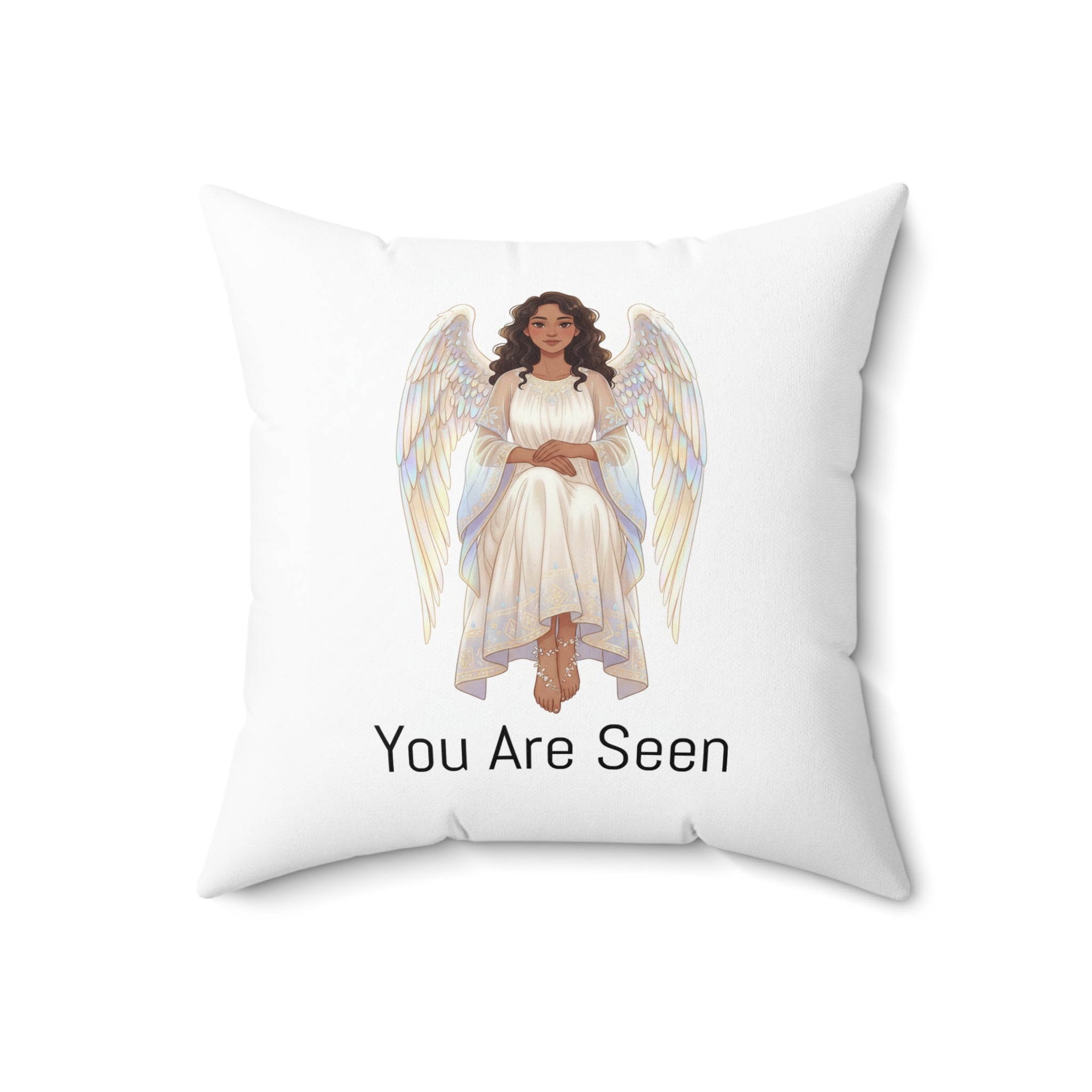Inspirational Angel Pillow — "You Are Always Loved / You Are Seen" Decorative Throw Pillow