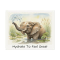 Hydrate To Feel Great - Elephant Watercolor Painting