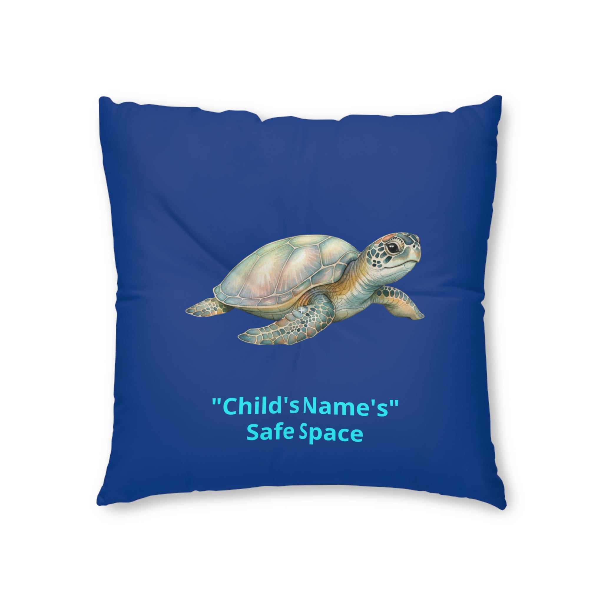 Personalized Floor Pillow - Turtle & Whale Safe Space / Breathe Deeply