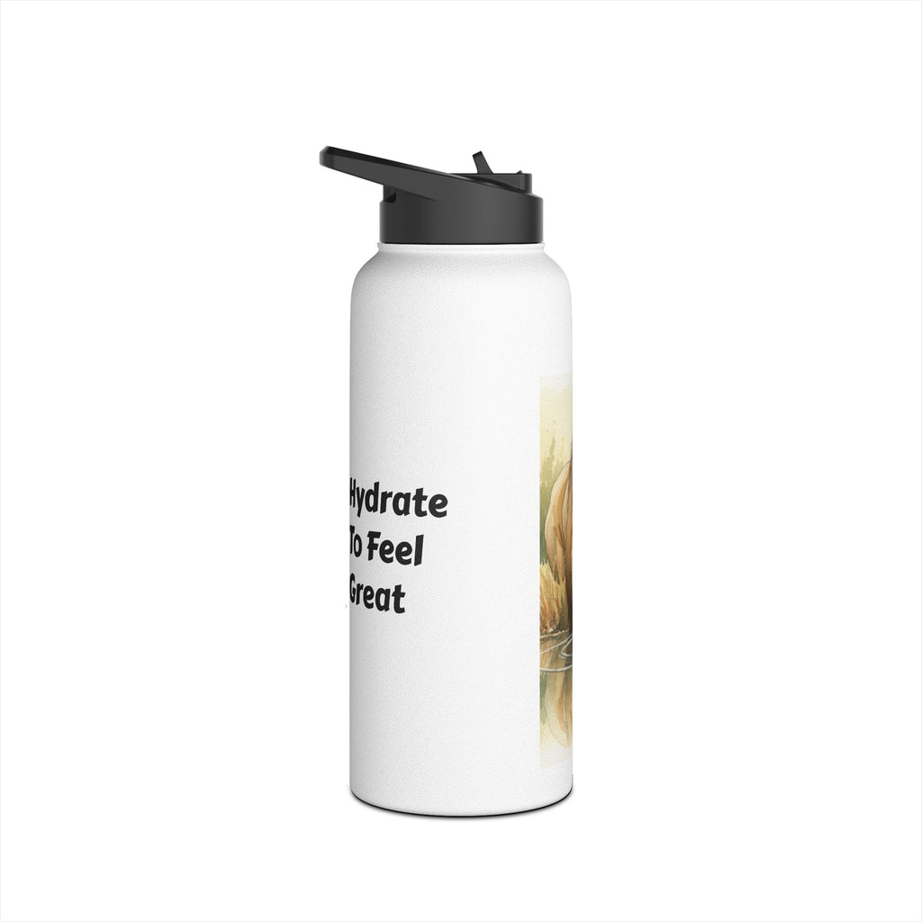 "Hydrate To Feel Great" — Lion Stainless Steel Water Bottle