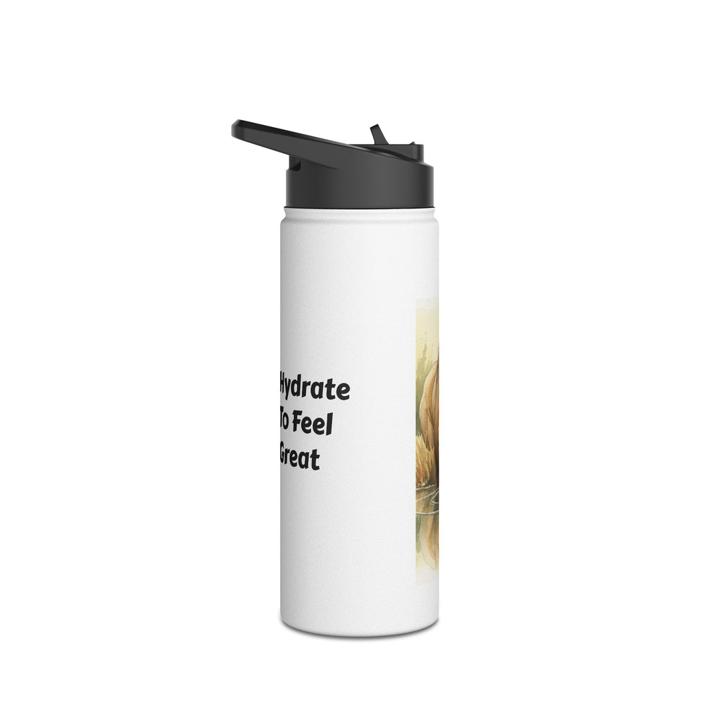 "Hydrate To Feel Great" — Lion Stainless Steel Water Bottle