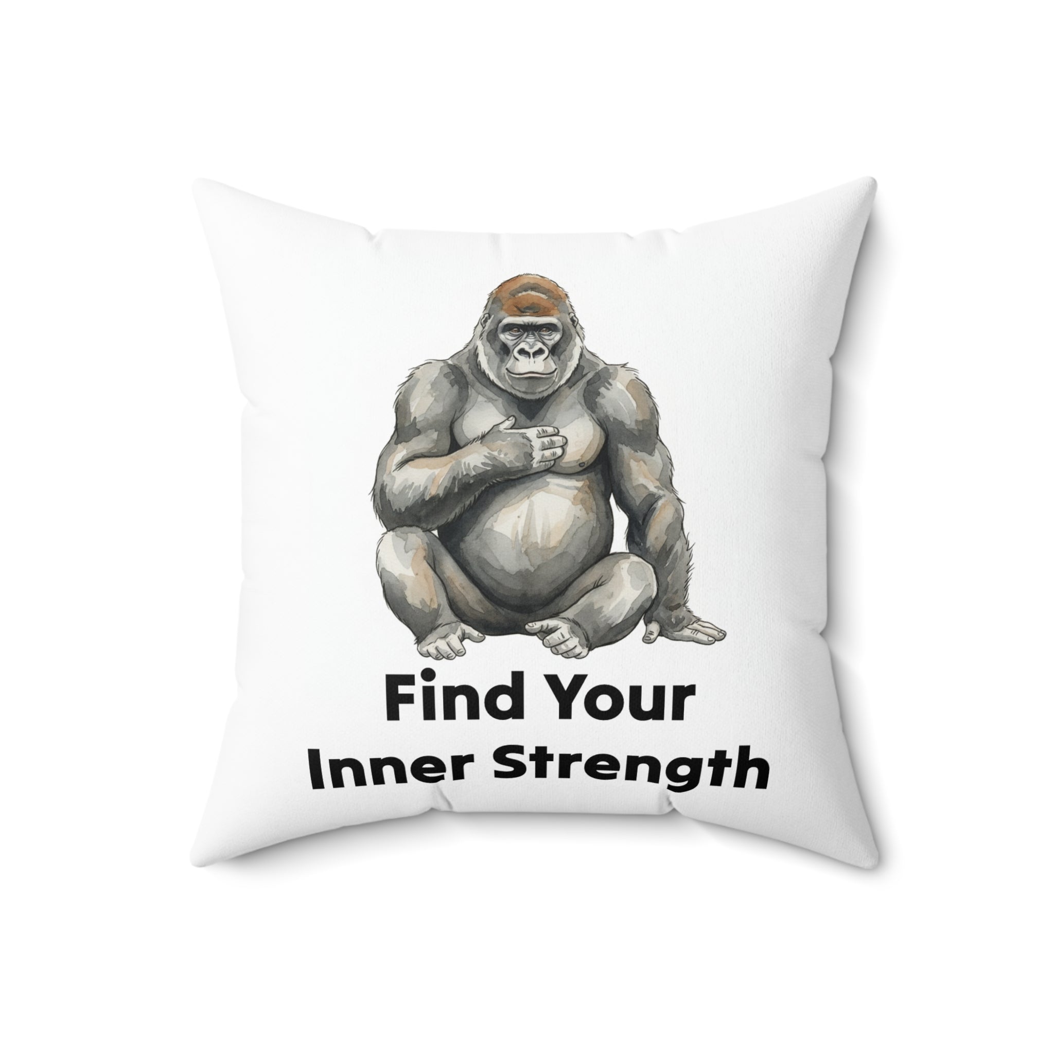 Gorilla 'Find Your Inner Strength' Decorative Pillow