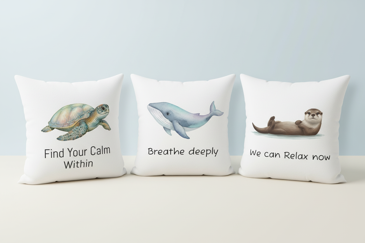 Three Calm Corner Pillows