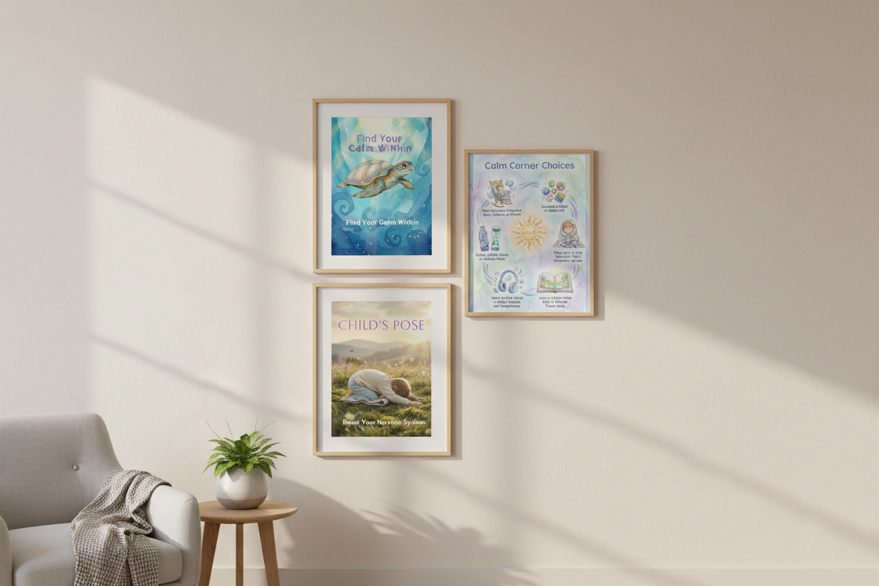 Three Poster Gallery Wall Mockup